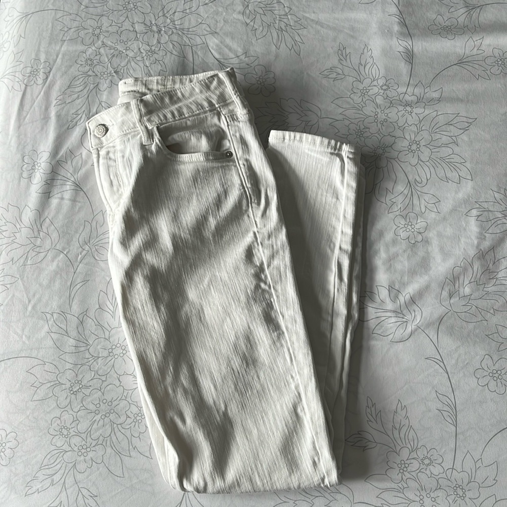 Old Navy Rockstar Super Skinny White Jeans, size 0